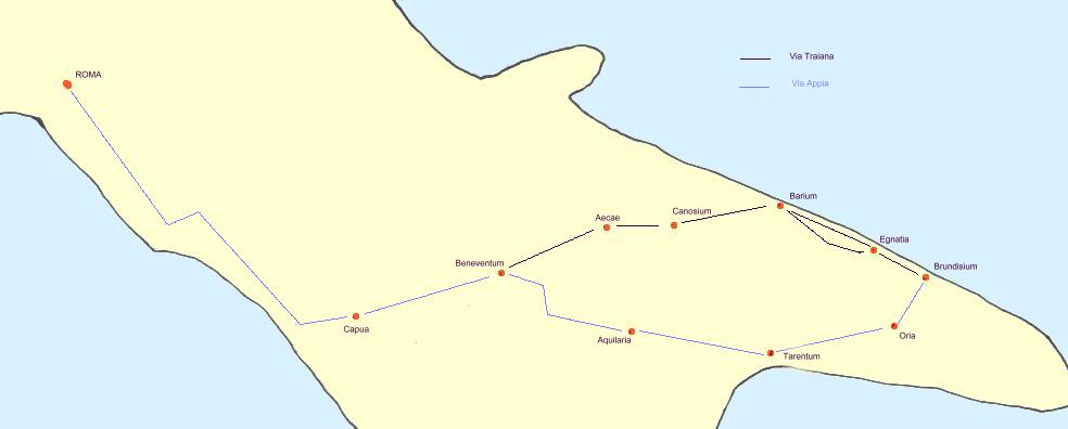 Verlauf der V.Appia und V.Traiana